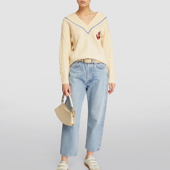 SANDRO Guilhem Logo-embroidered Wool-Cashmere V-Neck Sweater - Picture 5 of 6